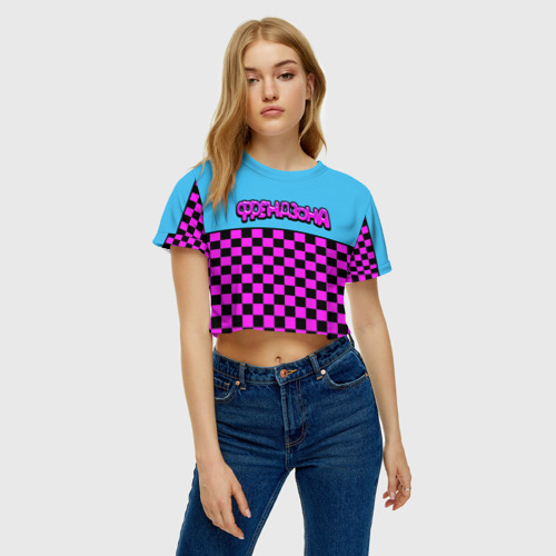 Женская футболка Crop-top 3D Френдзона, цвет 3D печать - фото 3