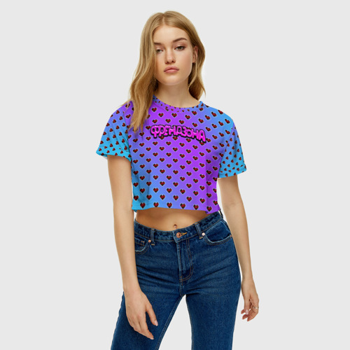 Женская футболка Crop-top 3D Френдзона, цвет 3D печать - фото 3