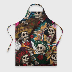Фартук 3D Мексиканская Вечеринка скелетов паттерн
