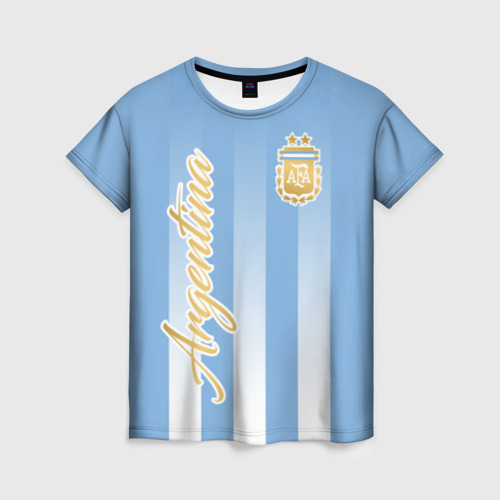Женская футболка с принтом Сборная Аргентины, вид спереди №1