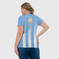 Футболка с принтом Сборная Аргентины для женщины, вид на модели сзади №3. Цвет основы: белый