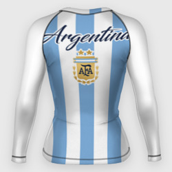 Рашгард с принтом Сборная Аргентины для любого человека, вид сзади №1. Цвет основы: белый