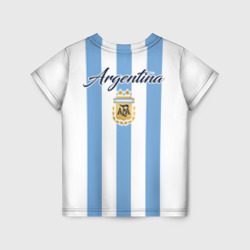 Футболка с принтом Сборная Аргентины для ребенка, вид сзади №1. Цвет основы: белый