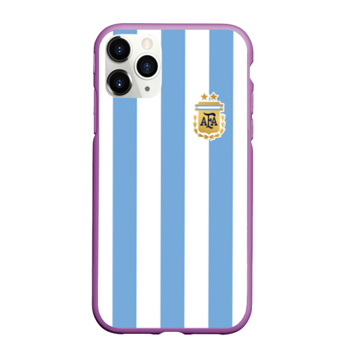 Чехол для iPhone 11 Pro матовый с принтом Сборная Аргентины, вид спереди #2