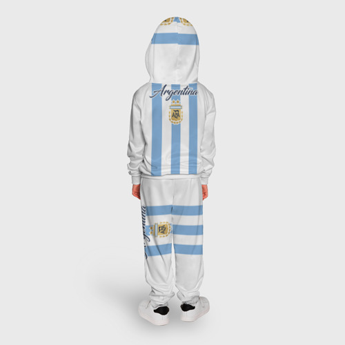 Детский костюм с толстовкой с принтом Сборная Аргентины, вид сзади #2