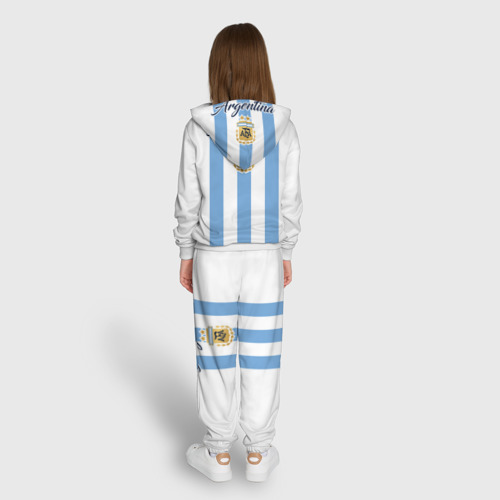 Детский костюм с толстовкой с принтом Сборная Аргентины, вид сзади #2