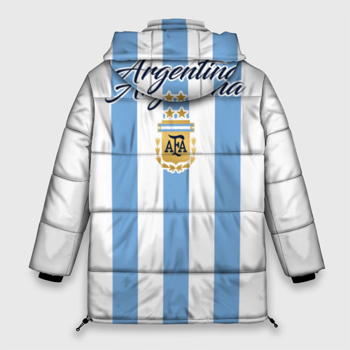 Женская зимняя куртка 3D с принтом Сборная Аргентины, вид сзади #1
