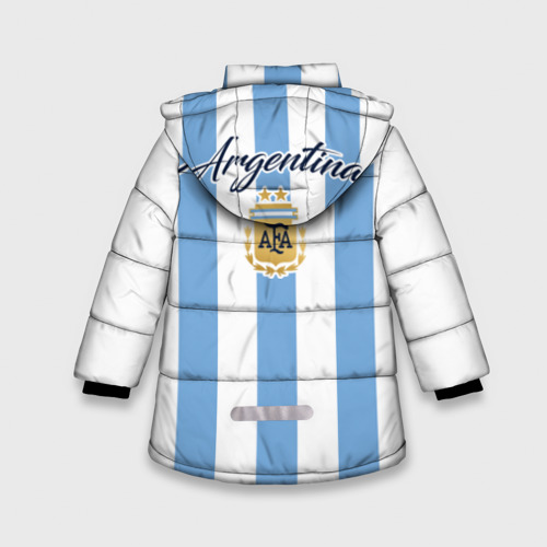 Зимняя куртка для девочек 3D с принтом Сборная Аргентины, вид сзади #1