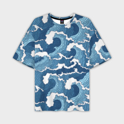 Мужская футболка oversize 3D Морские волны графика