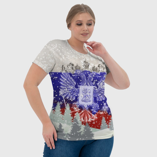 Женская футболка 3D с принтом Сборная России Зимний костюм, фото #4