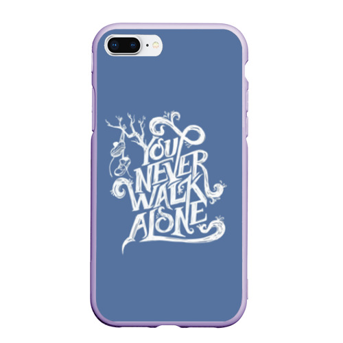 Чехол для iPhone 7Plus/8 Plus матовый You Never Walk Alone, цвет светло-сиреневый