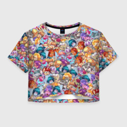 Женская футболка Crop-top 3D My Little Pony Ahegao патттерн