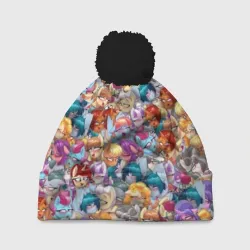 Шапка 3D c помпоном My Little Pony Ahegao патттерн