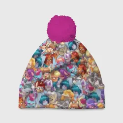 Шапка 3D c помпоном My Little Pony Ahegao патттерн