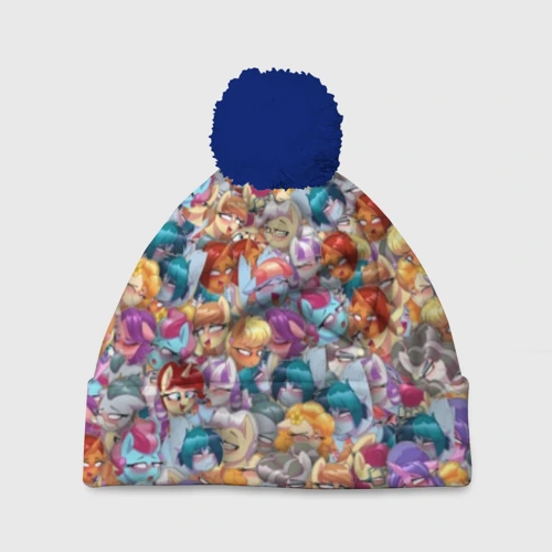 Шапка 3D c помпоном My Little Pony Ahegao патттерн