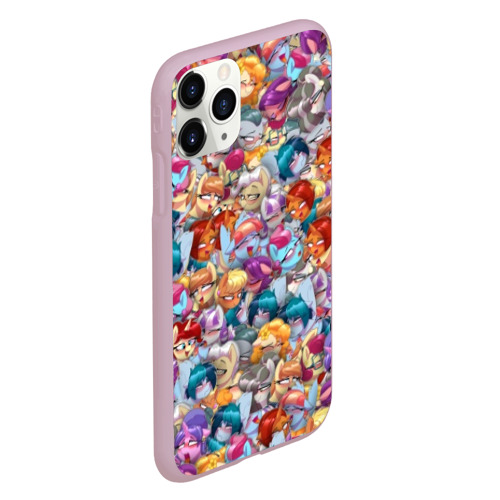 Чехол для iPhone 11 Pro матовый My Little Pony Ahegao патттерн, цвет розовый - фото 3