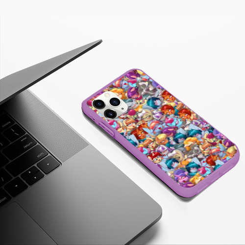 Чехол для iPhone 11 Pro Max матовый My Little Pony Ahegao патттерн, цвет фиолетовый - фото 5