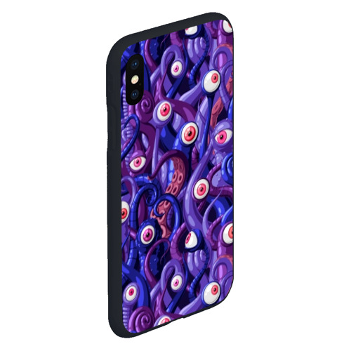 Чехол для iPhone XS Max матовый Щупальца монстров с глазами , цвет черный - фото 3