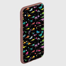 Чехол для iPhone XS Max матовый Светящиеся динозавры - фото 2