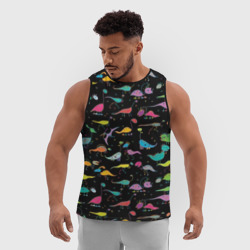 Мужская спортивная майка 3D Светящиеся динозавры - фото 2