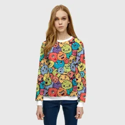 Женский свитшот 3D Monsters funny multicolored - фото 2