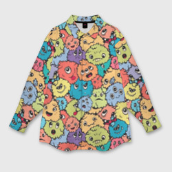 Женская рубашка oversize 3D Monsters funny multicolored