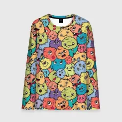 Мужской лонгслив 3D Monsters funny multicolored