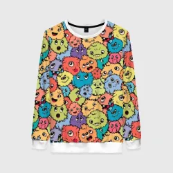 Женский свитшот 3D Monsters funny multicolored