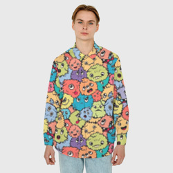 Мужская рубашка oversize 3D Monsters funny multicolored - фото 2