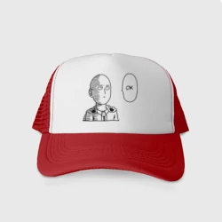 Кепка тракер с сеткой Чёрный Сайтама - окей