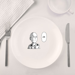 Набор: тарелка + кружка Чёрный Сайтама - окей - фото 2
