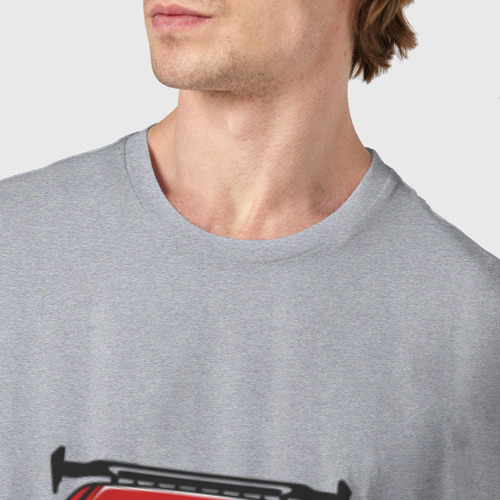 Мужская футболка хлопок Lancer Evolution, цвет меланж - фото 6
