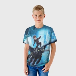 Детская футболка 3D Как приручить дракона 3 - фото 2