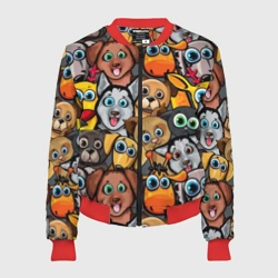 Женский бомбер 3D Веселые собаки