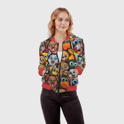 Женский бомбер 3D Веселые собаки - фото 2