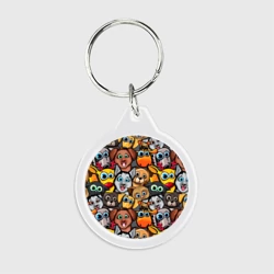 Брелок круглый Веселые собаки