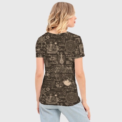 Женская футболка 3D Slim Старая рукопись путешественника, цвет 3D печать - фото 4