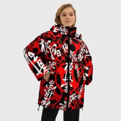 Женская зимняя куртка Oversize Каратэ киокушинкай паттерн - фото 2