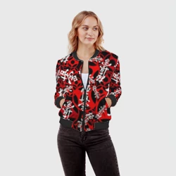 Женский бомбер 3D Каратэ киокушинкай паттерн - фото 2