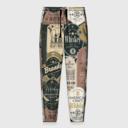 Мужские брюки 3D Этикетки мира Виски