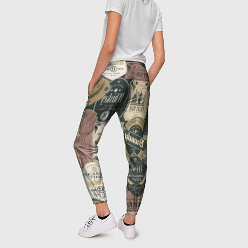 Женские брюки 3D Этикетки мира Виски, цвет 3D печать - фото 4