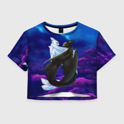 Женская футболка Crop-top 3D Как приручить дракона