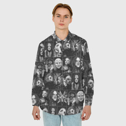 Мужская рубашка oversize 3D Slipknot - фото 2