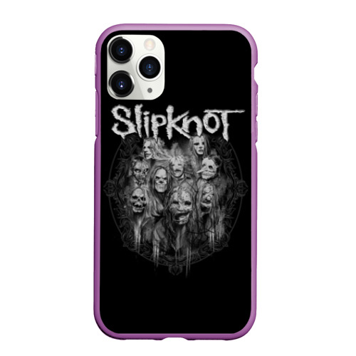 Чехол для iPhone 11 Pro Max матовый Slipknot, цвет фиолетовый