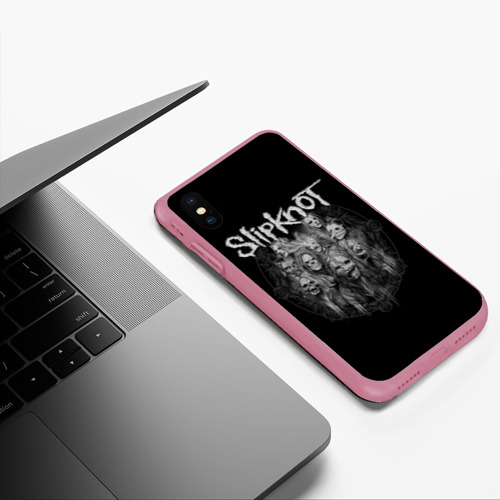 Чехол для iPhone XS Max матовый Slipknot, цвет малиновый - фото 5