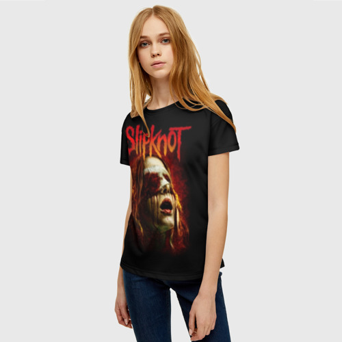 Женская футболка 3D с принтом Slipknot, фото на моделе #1