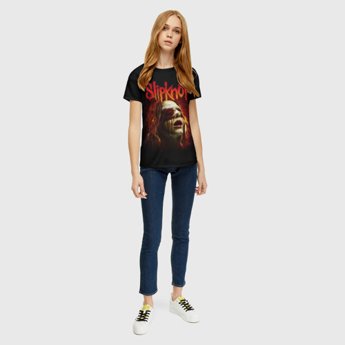 Женская футболка 3D с принтом Slipknot, вид сбоку #3