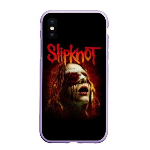 Чехол для iPhone XS Max матовый Slipknot, цвет светло-сиреневый
