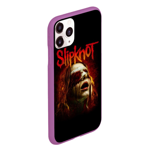 Чехол для iPhone 11 Pro Max матовый Slipknot, цвет фиолетовый - фото 3