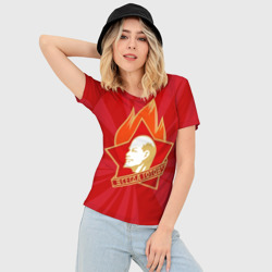 Женская футболка 3D Slim Пионерский значок - фото 2